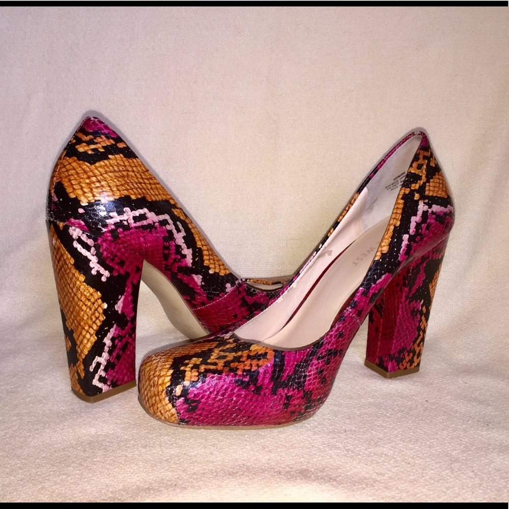 Nine West Faux Snake Platform Heels